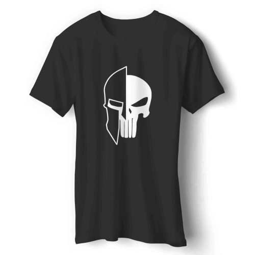 Spartan Helmett and Skull Man's T-Shirt