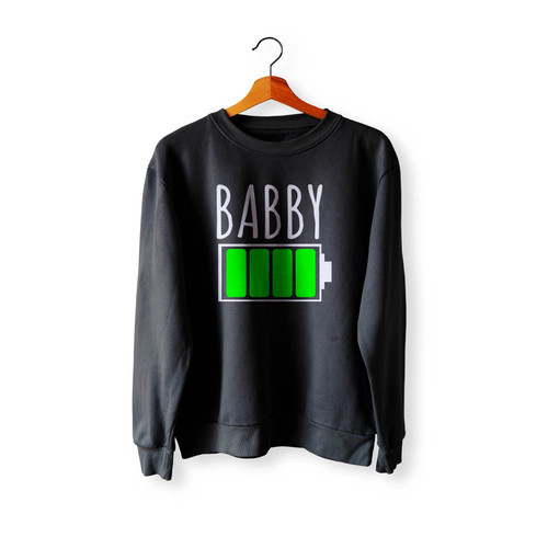 Battery Power Daddy & Baby Matching Fathers Day Present 2 Crewneck Sweatshirt Sweater