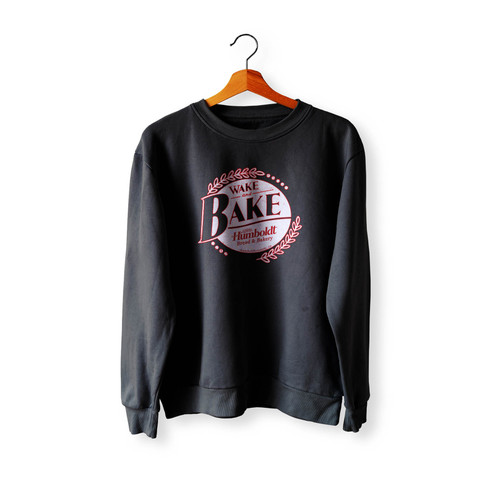 Wake And Bake Funny Marijuana Crewneck Sweatshirt Sweater