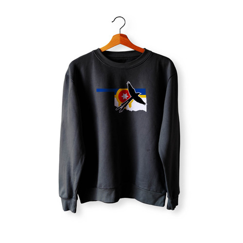Oklahoma Tulsa Flag Scissor-Tail Bird Native American Crewneck Sweatshirt Sweater