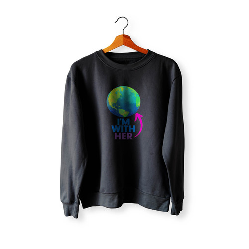 I'M With Her Science March Protest March For Science Climate Change Trump Protest Sign Crewneck Sweatshirt Sweater