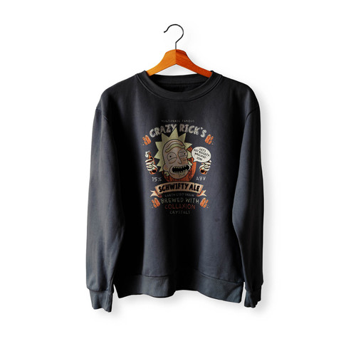 Rick And Morty Crazy Rick's Ale Crewneck Sweatshirt Sweater