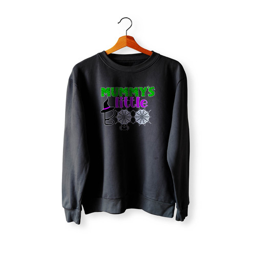 Mummy's Little Boo Halloween Spider Web Crewneck Sweatshirt Sweater