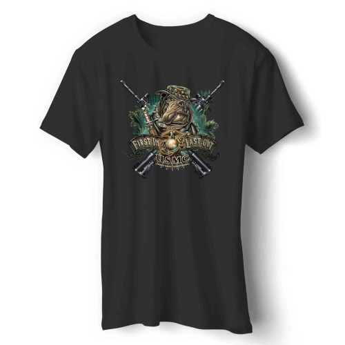 marine devil dog first in last out Man's T-Shirt