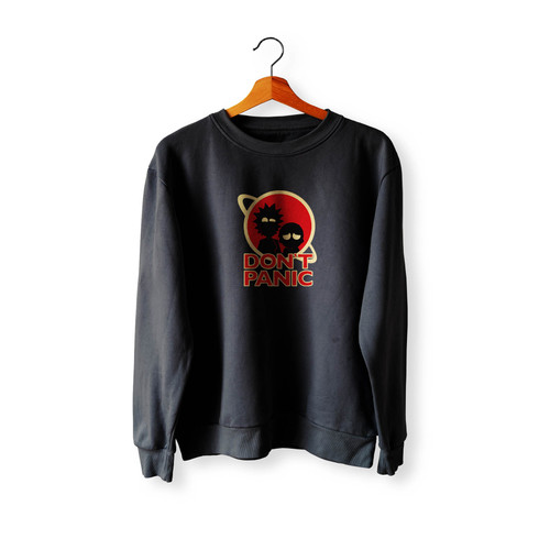 Rick And Morty Don'T Panic Wallpaper Crewneck Sweatshirt Sweater