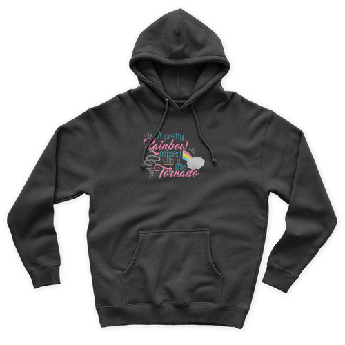 A Pretty Rainbow Mixed With A Little Tornado Unisex Hoodie