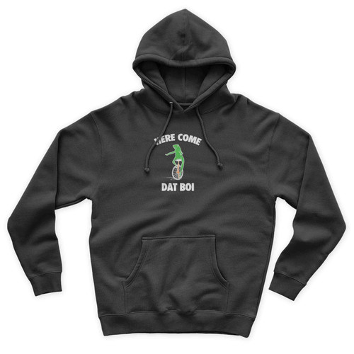 Dat Boi Here Come Dat Boy O Shit Waddup Frog Unicycle Meme Pepe The Frog Funny Meme Dank Memes Unisex Hoodie