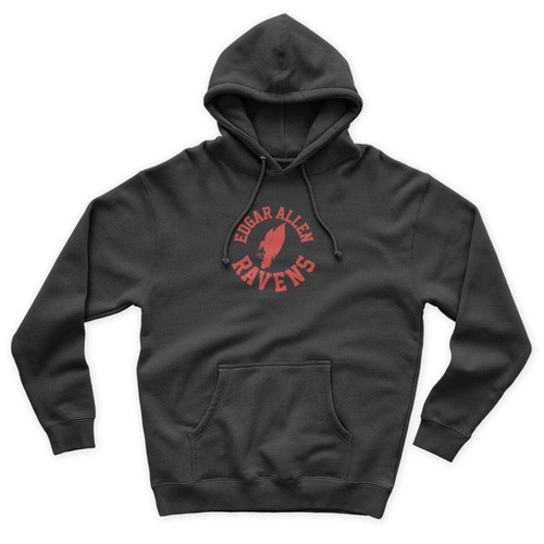 Edgar Allen Circle Crest Red Unisex Hoodie