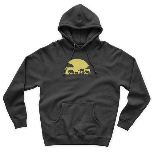 Elephant At Sunset Humor Sci Fi Safari Nerd Gift Unisex Hoodie