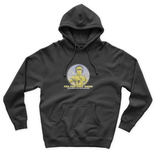 Far Far Away Radio Logo C3po Star Wars Parody Unisex Hoodie