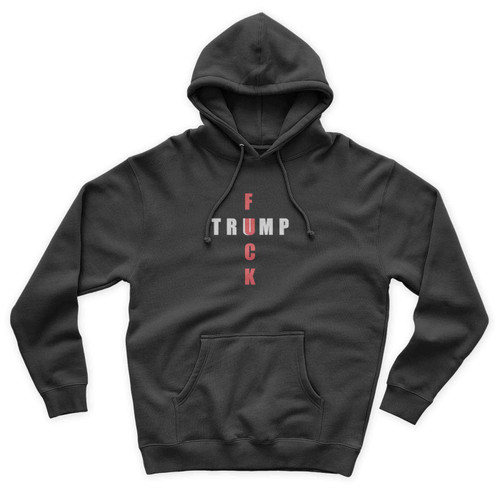 Fuck Trump Symbol Christian Style Anti Donald Trump Fuck Donald Trump Unisex Hoodie
