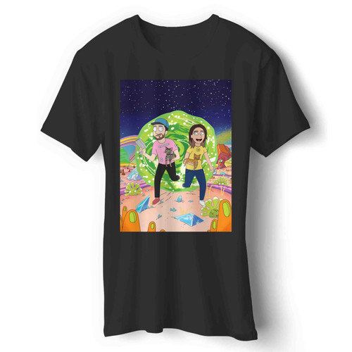 Custom Rick n Morty Style Illustration Man's T-Shirt