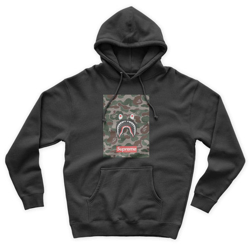 Shark Camo Bathing Bape Red Box Logo Unisex Hoodie