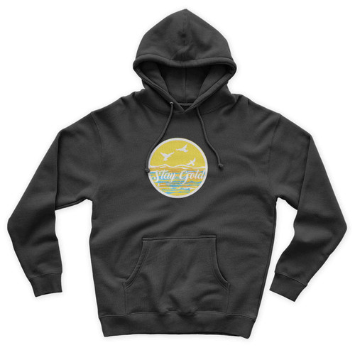 Stay Gold Beach Birds Retro 70s 80s Beach Life Gold Unisex Hoodie