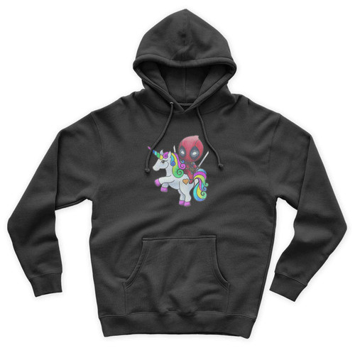 Deadpool Ride Uniorn Rainbow Simple Art Unisex Hoodie