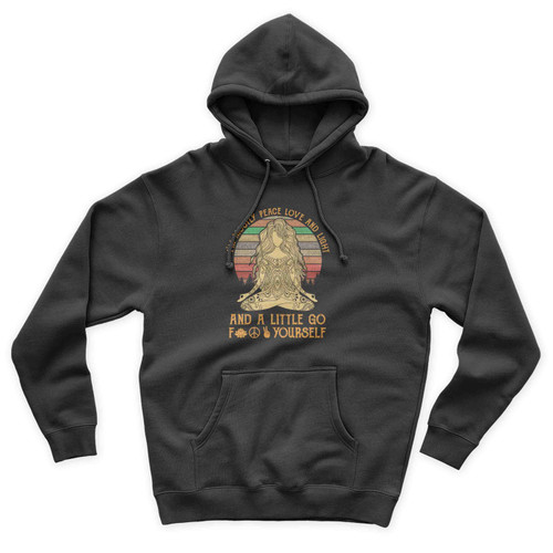 I'm Mostly Peace Love And Light And A Little Go Fuck Yourself Art Simple Unisex Hoodie