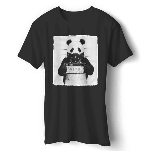 Panda Gangster Kung Fu Peace Mugshot Man's T-Shirt