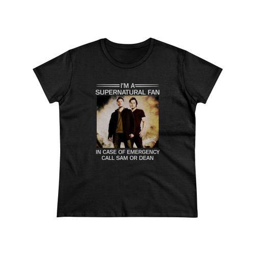 I'M A Supernatural Fan In Case Of Emergency Call Sam Or Dean Vintage Women's T-Shirt