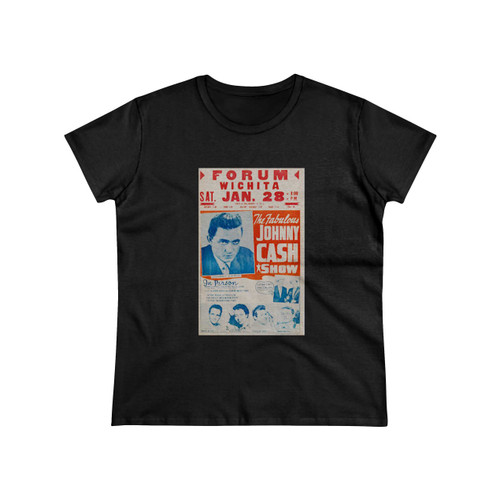 Johnny Cash Flatt And Scruggs 1961 Wichita Ks Concert Women's T-Shirt