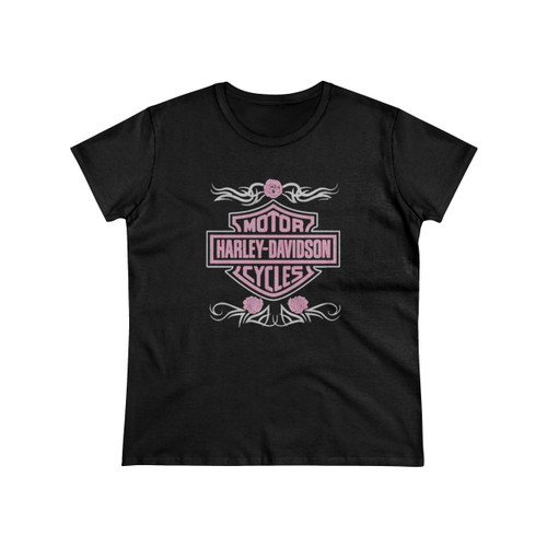 Pink Rose Motor Harley Davidson Cycles Women's T-Shirt