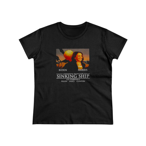 Joe Biden And Kamala Harris Sinking Ship Co Starring Pelosi Fauci Clinton Women's T-Shirt
