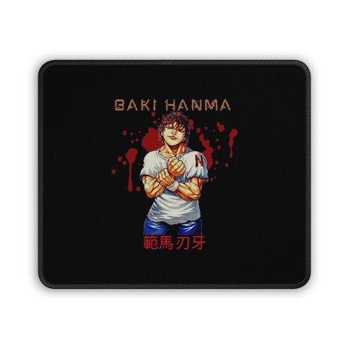 Baki Hanma Young Kanji Glitch Baki Hanma Baki The Grrappler Mouse Pad
