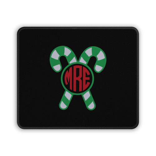 Candy Cane Christmas Holiday Monogram Mouse Pad