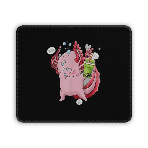 Dabbing Axolotl Funny Bubble Tea Boba Mouse Pad
