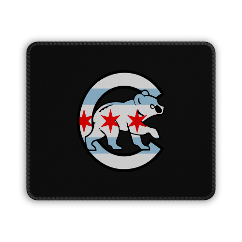 Chicago City Flag Cubs Logo Mouse Pad