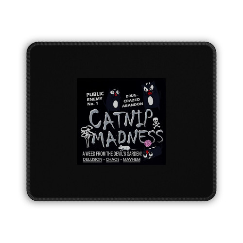 Funny Cat Shirts For Women Men Catnip Madness Cute Cat Mouse Pad
