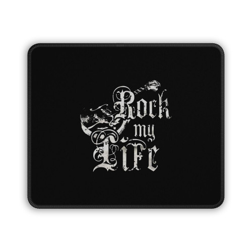 Cool Vintage Rock My Life Guitar Mouse Pad