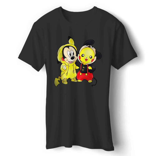 Pikachu Pokemon And Mickey Mouse Man's T-Shirt