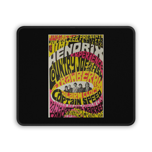Authentic Original 1967 Jimi Hendrix Experience Country Joe & The Fish Strawberry Alarm Clock 2Nd Printing Concert Mouse Pad