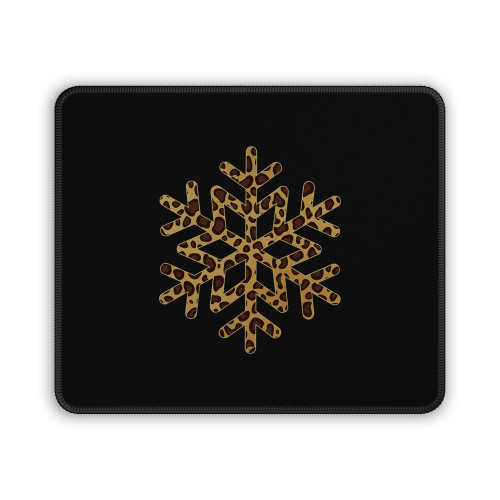 Leopard Print Snowflake Mouse Pad