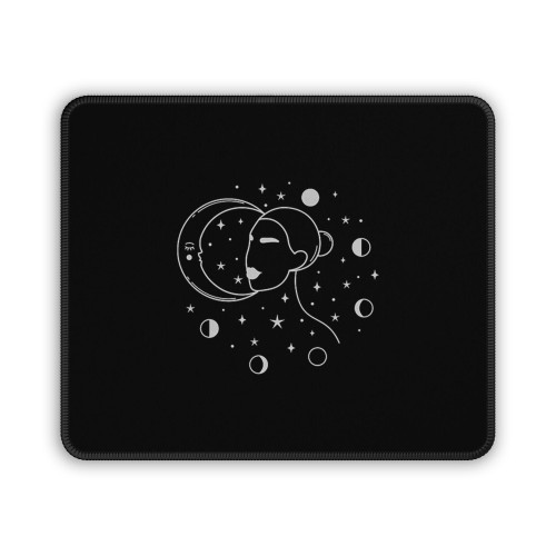 Moon Phases Girl Mouse Pad