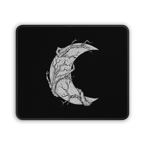 Moon With Branches Of A Tree Logo Art Mouse Pad
