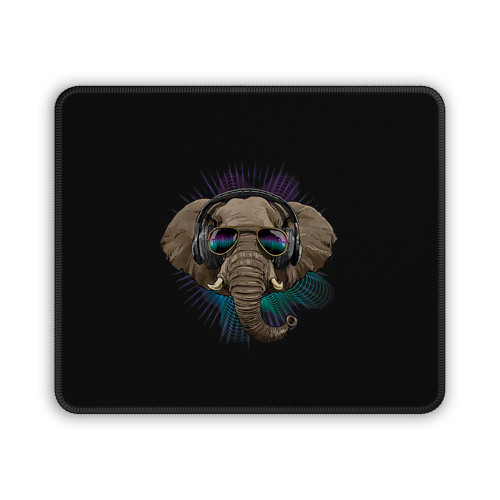 Music Elephant Dj With Headphones Ica001 Mouse Pad