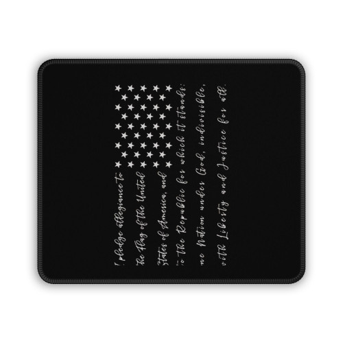 Pledge Of Allegiance With Usa Flag Mouse Pad