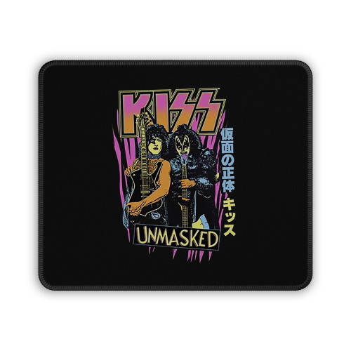 Retro Unmasked Kanji Graphic Kiss Band Mouse Pad