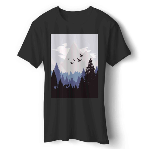 Flat Cold Blue Mountains Man's T-Shirt