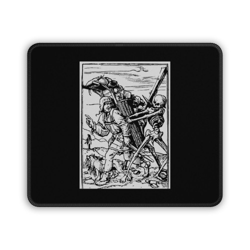 Memento Mori Hans Holbein Dance Of Death Remember Skull Occult Gothic Skeleton Mouse Pad