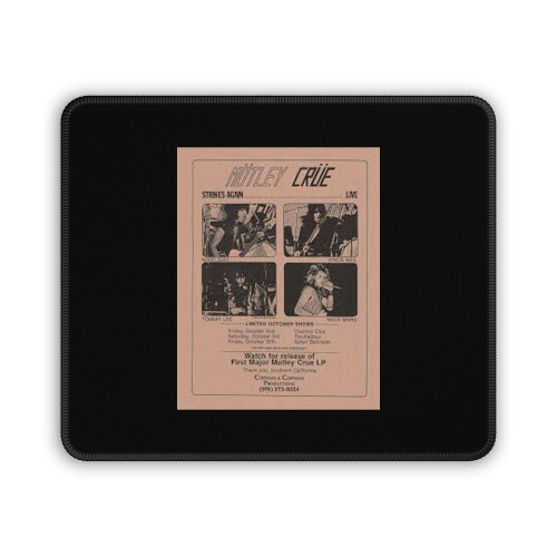 Motley Crue Concert Flyer 1981 Country Club Mouse Pad