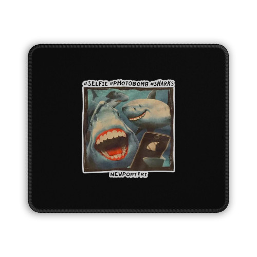 Selfie Photobomb Sharks Newport Mouse Pad