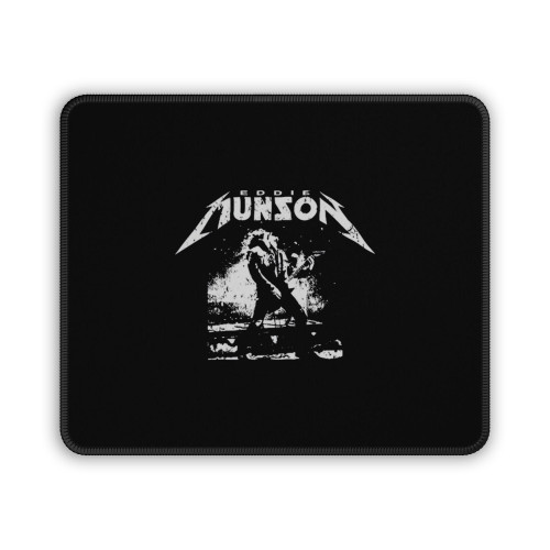 Eddie Playing Guitar Black And White Retro Mouse Pad