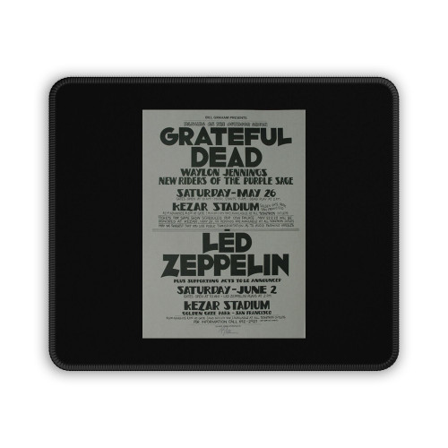Grateful Dead And Led Zeppelin Original Concert Mouse Pad