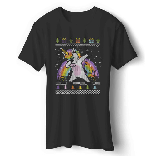 Dabbing Unicorn Ugly Sweater Man's T-Shirt