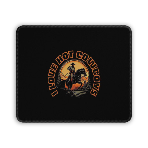 I Love Hot Cowboys Vintage Mouse Pad