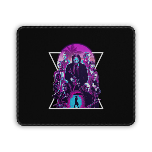 John Wick Synthwave Vintage Mouse Pad