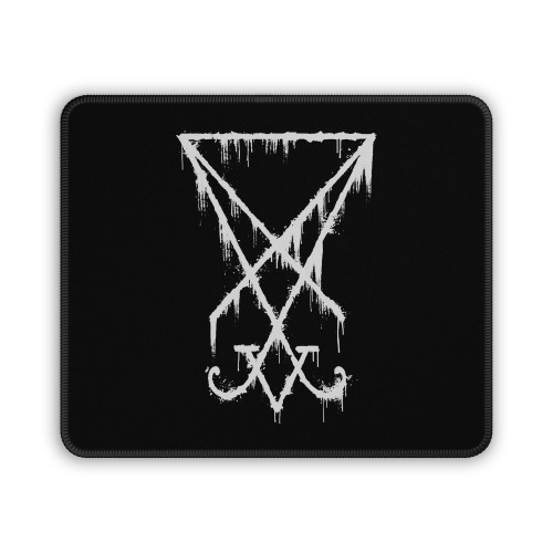 Lucifer Sigil The Devils Symbol White Grunge Mouse Pad
