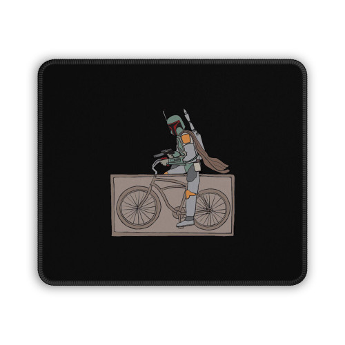 Baba Fett Riding Bike Mouse Pad